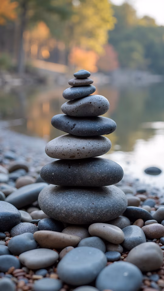 Stacked Stones by the River
