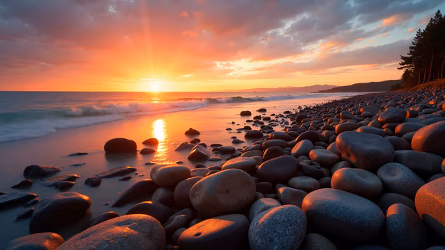 Sunset Beach Illustration