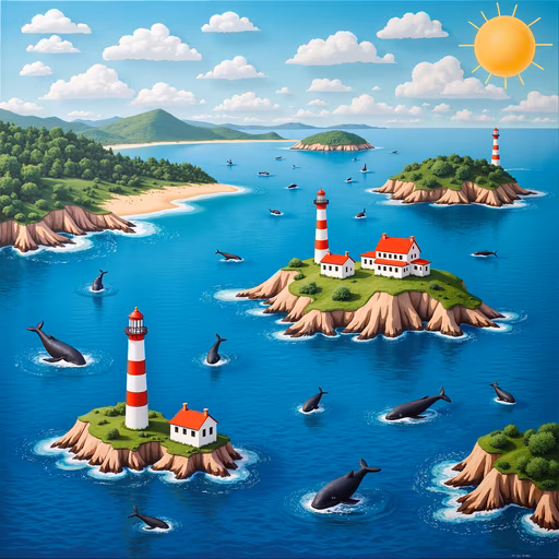 Whale Island Illustration