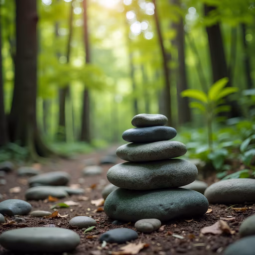 Zen Stones in Forest