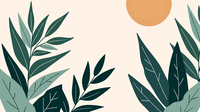 Abstract Leaves and Sun