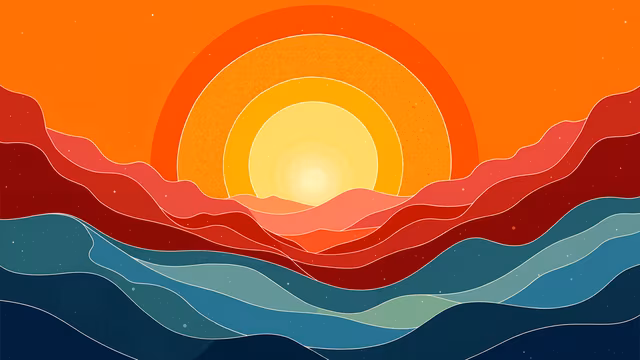 Abstract Sunset Illustration