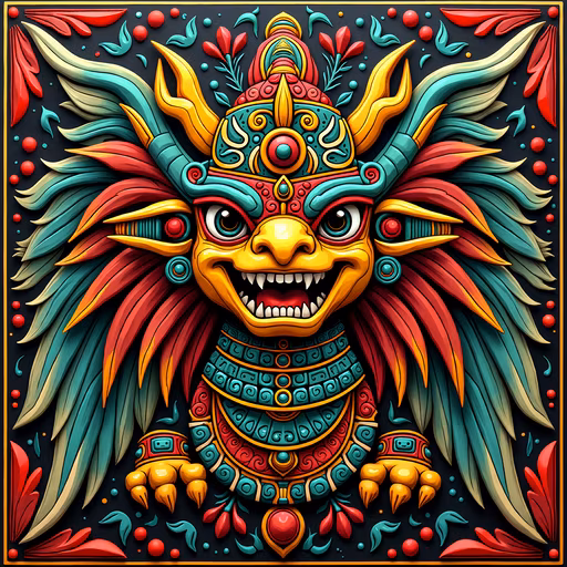 Aztec Feathered Serpent Illustration