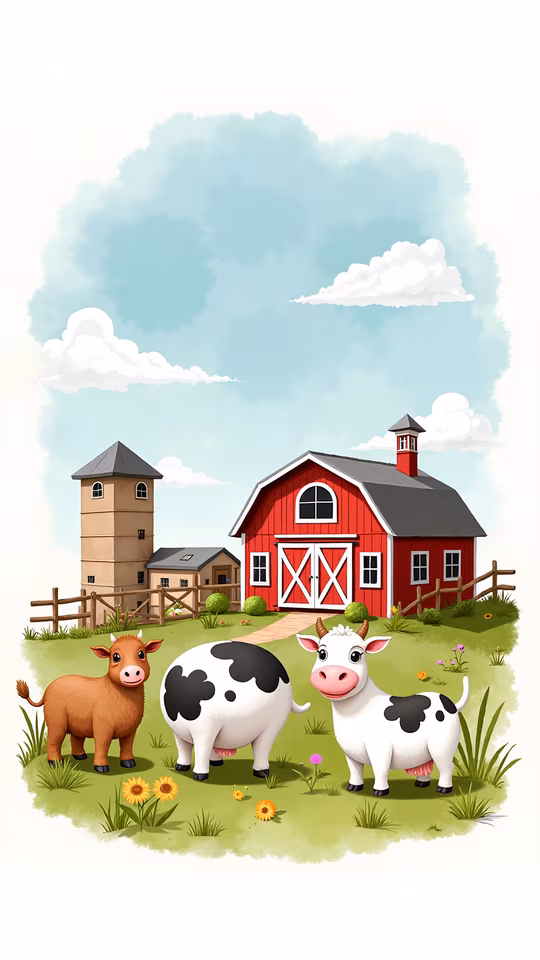 Cartoon Farm Scene