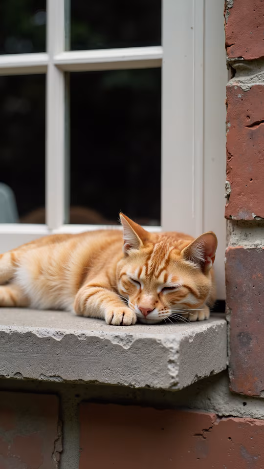 Cat Sleeping by the Window