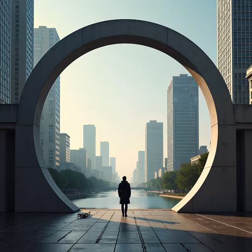 Circular Portal to Urban Reflection