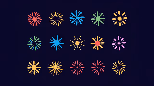 Colorful Fireworks Illustration