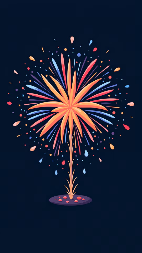 Colorful Fireworks Illustration