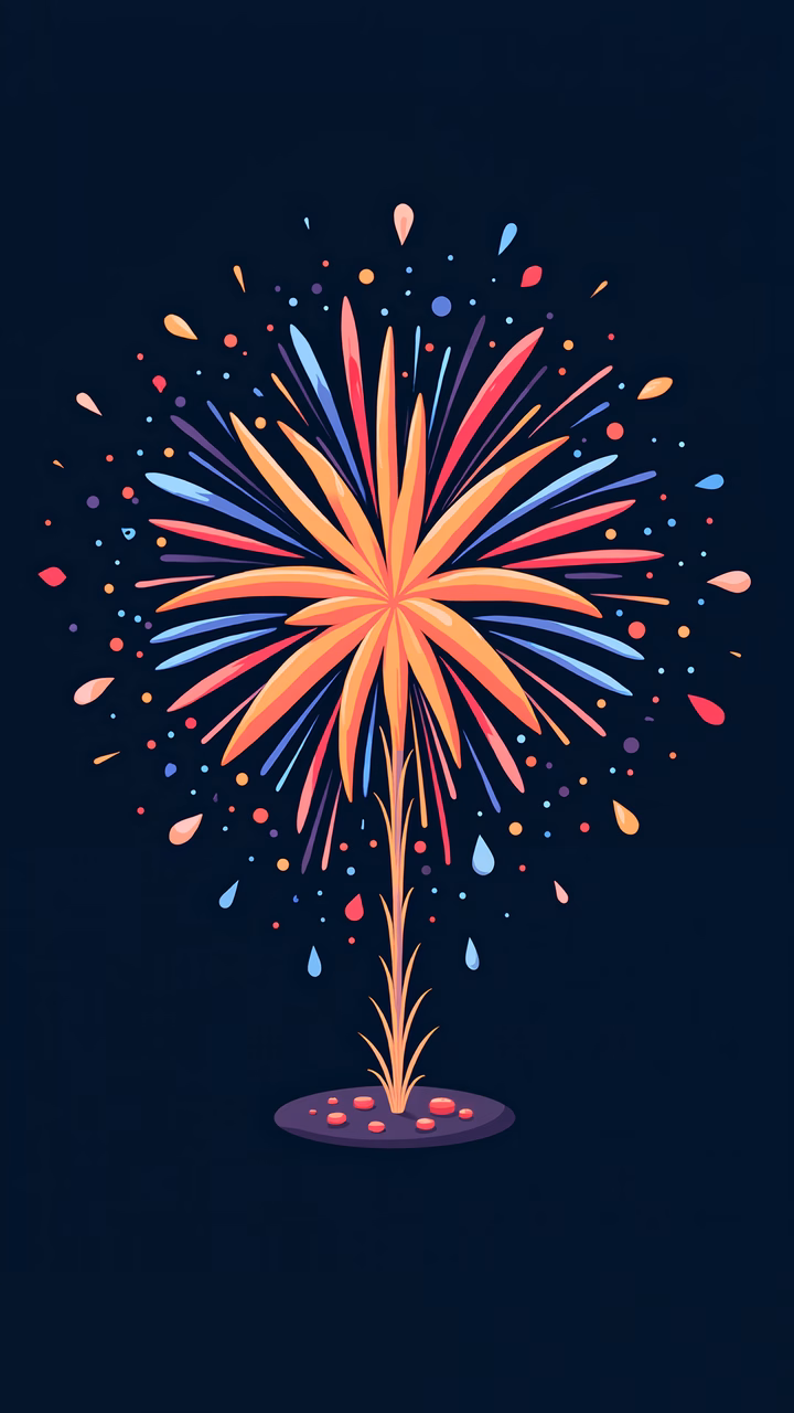 Vibrant fireworks celebration illustration