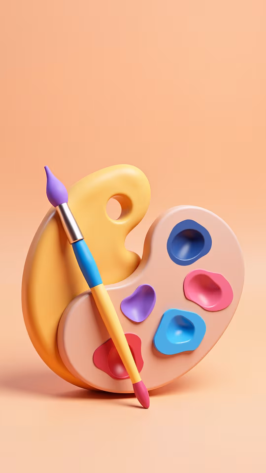 Colorful Palette and Brush