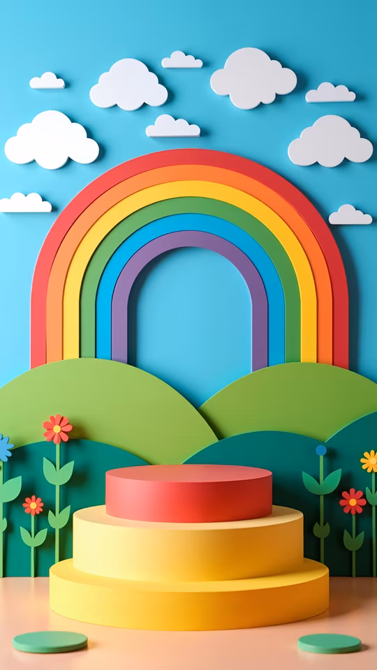 Colorful Rainbow Podium