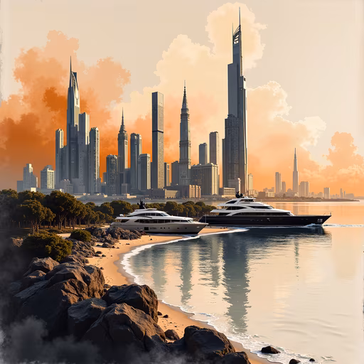 Dubai Skyline Sunset