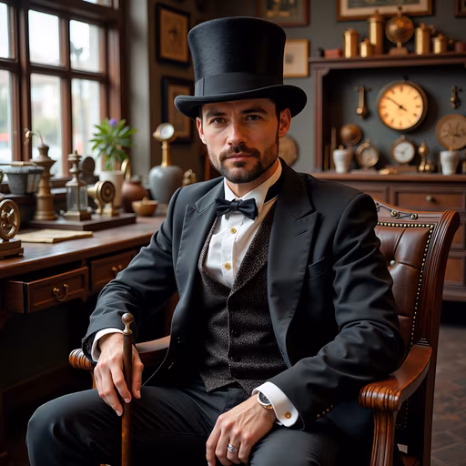 Elegant Gentleman in Top Hat