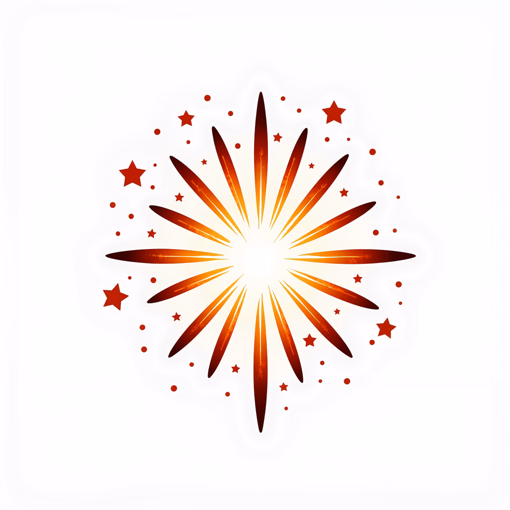 Vibrant firework celebration with bold orange and red hues.