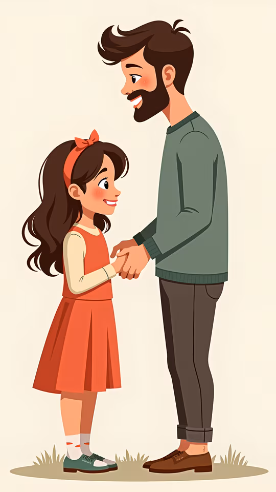 Father and Daughter Illustration