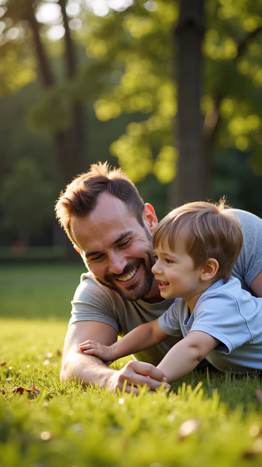 Father and Son Sharing a Joyful Moment