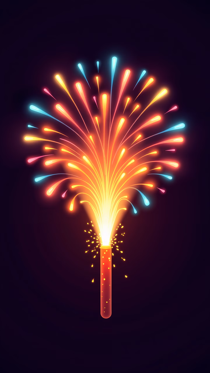 Vibrant fireworks burst celebration illustration
