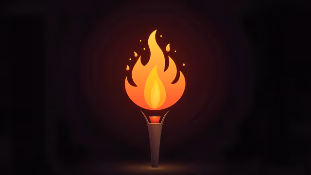 Flaming Torch Illustration
