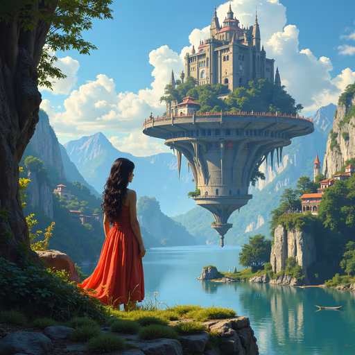 Floating Castle Fantasy Illustration