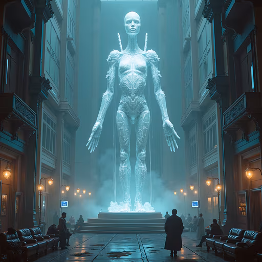 Giant Statue in Urban Setting