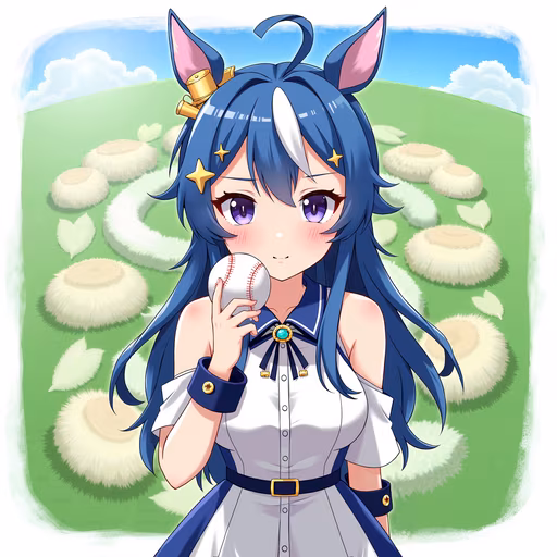 Girl with Baseball Illustration