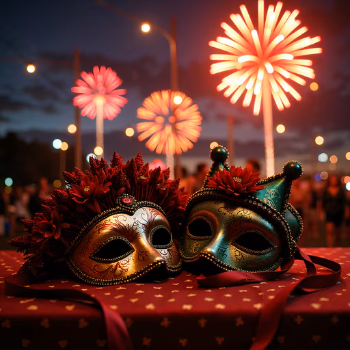 Masquerade Masks and Fireworks