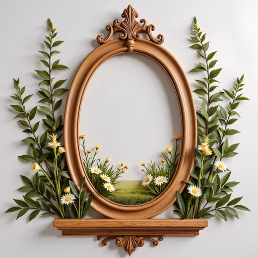 Mirror with Floral Frame