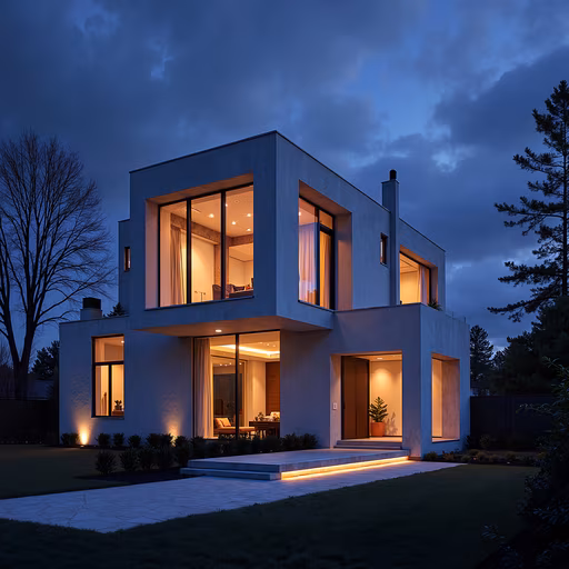 Modern House at Twilight