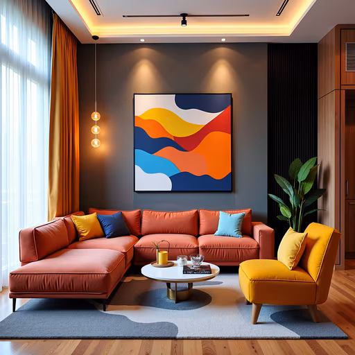 Modern Living Room with Bold Artwork