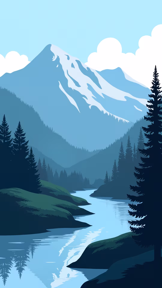 Mountain Landscape Illustration