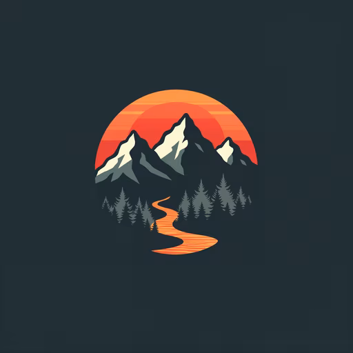 Mountain Sunset Illustration