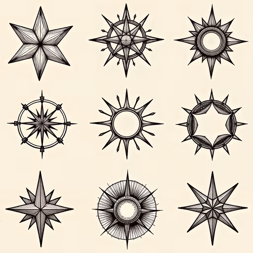 Nautical Compass Rose Illustrations