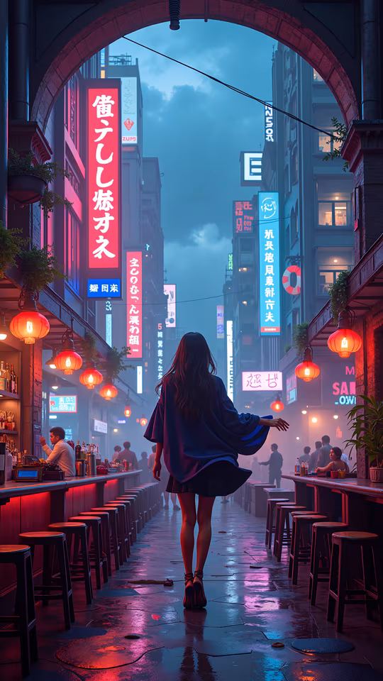 Neon Alley Illustration
