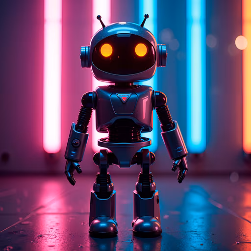 Neon Cyberpunk Robot