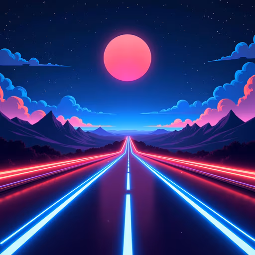 Neon Road Illustration