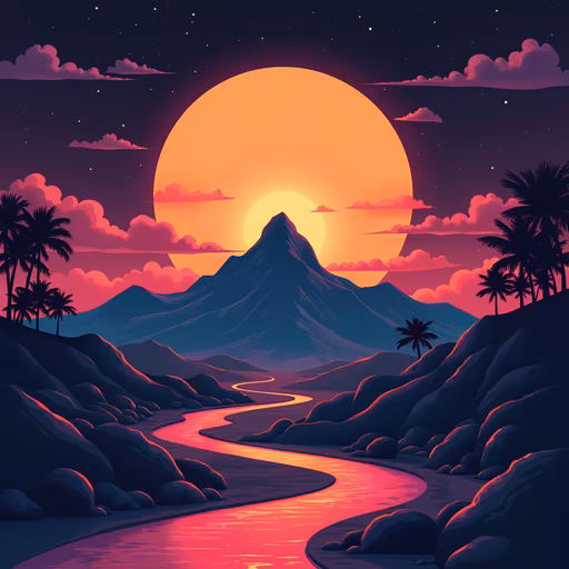 Night River Illustration