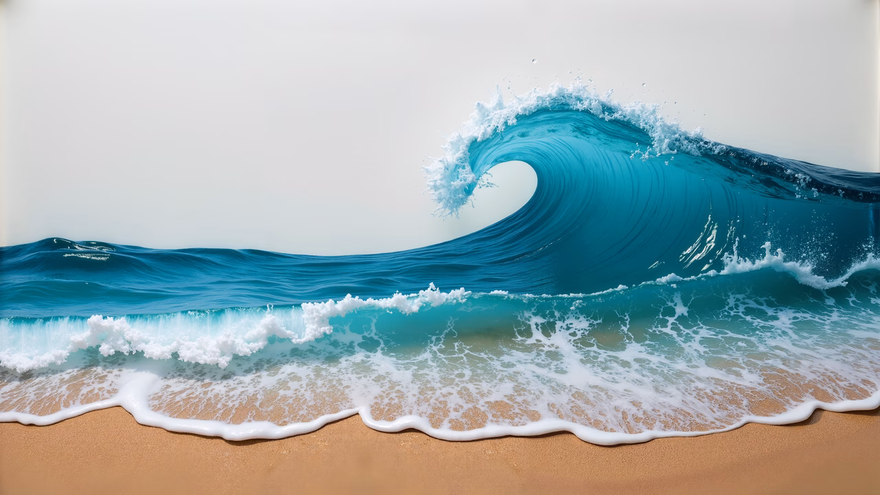 Dynamic ocean wave illustration showcasing nature's raw beauty and power.
