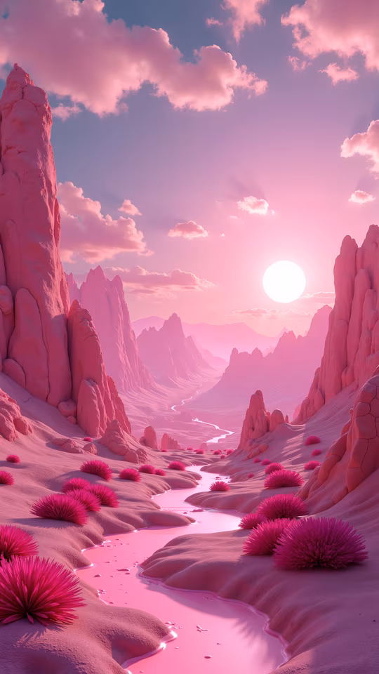 Pink Desert Sunset