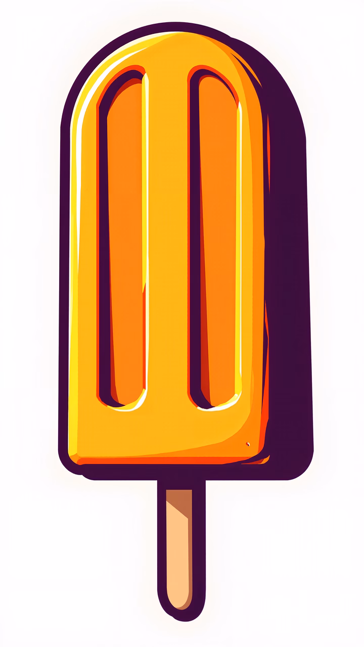 Bold pop art illustration of a glossy popsicle on a stick.