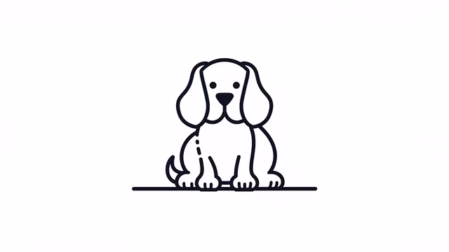 Simple Line Art Dog