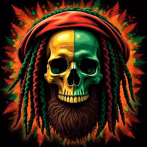 Skull with Dreadlocks
