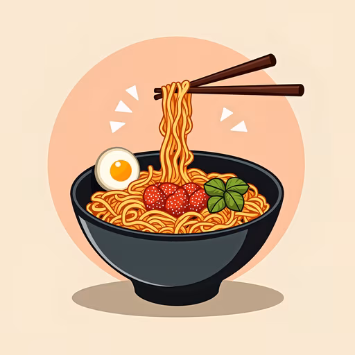 Spicy Ramen Illustration