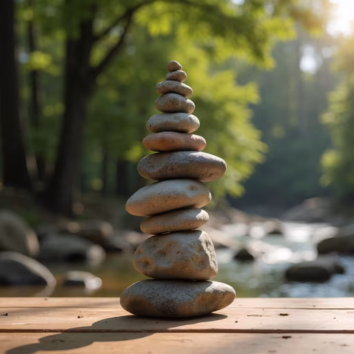 Stacked Stones in Nature