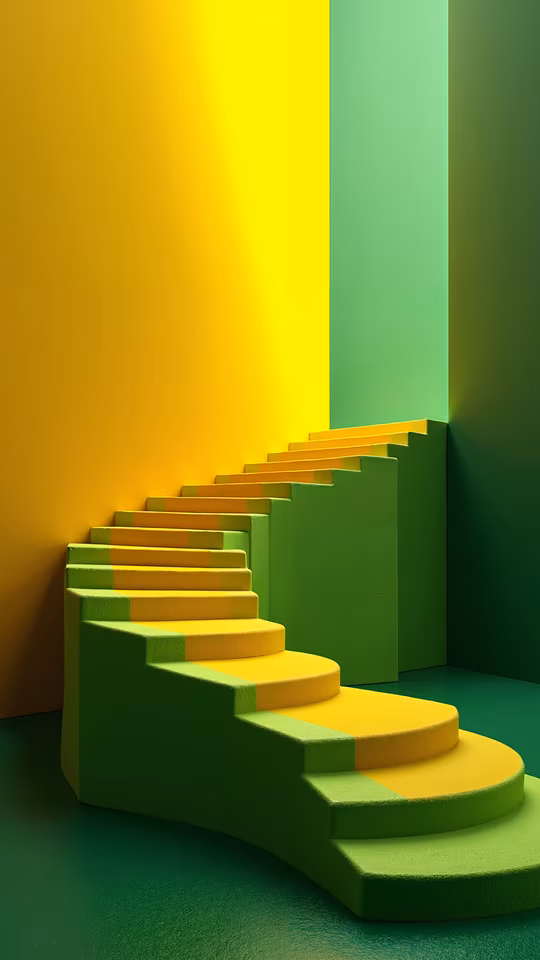 Staircase in Yellow and Green