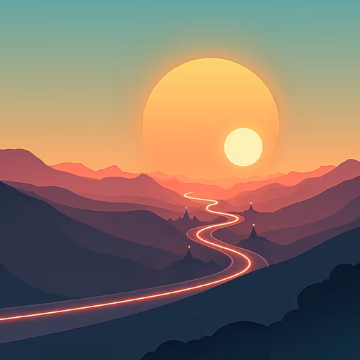 Sunset Road Illustration