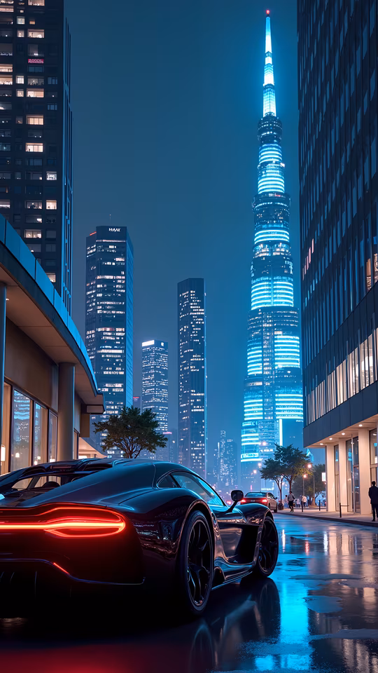 Urban Nightscape Illustration