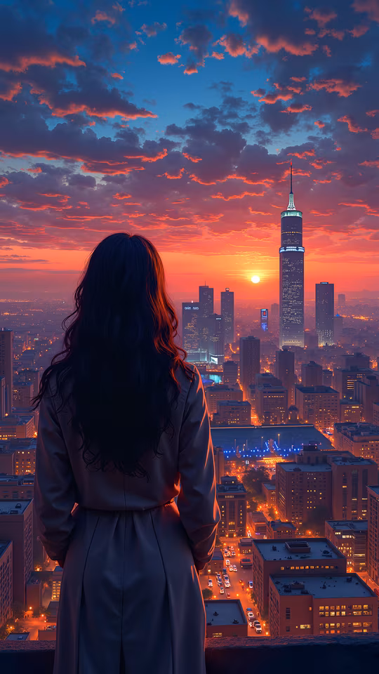Urban Sunset Reflection