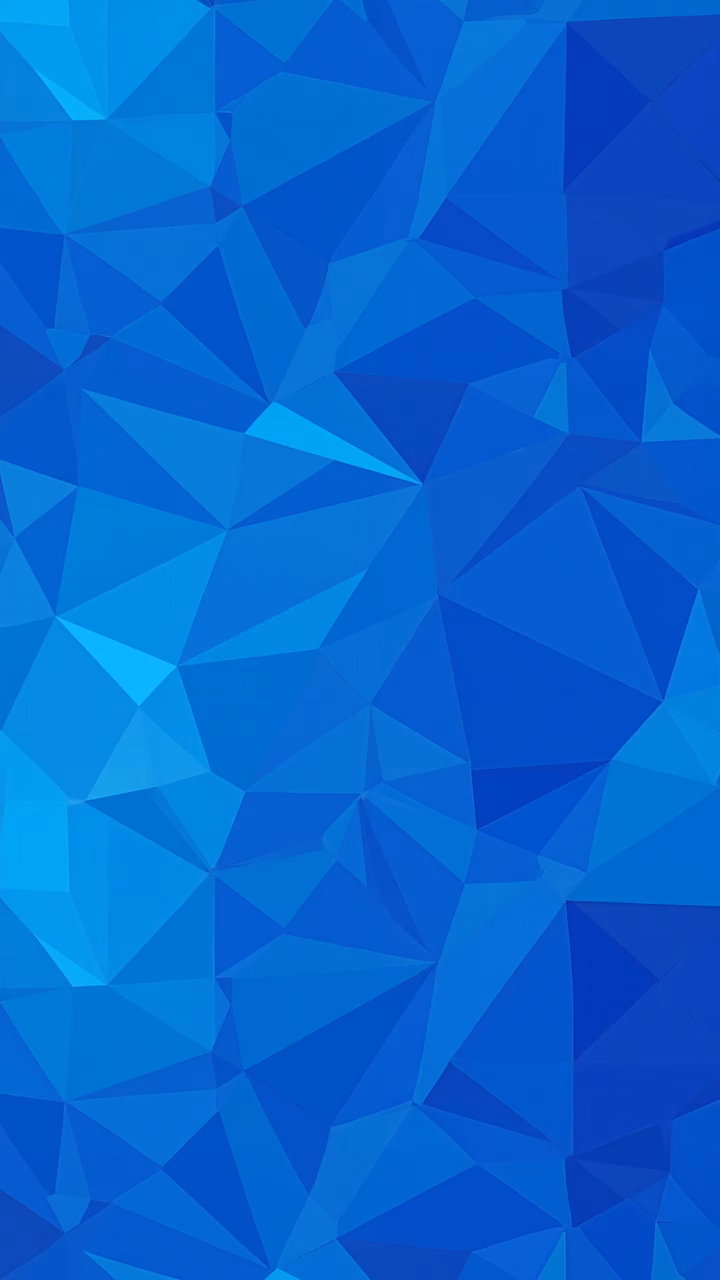 Abstract geometric shapes in various shades of blue create a dynamic and visually engaging illustration.