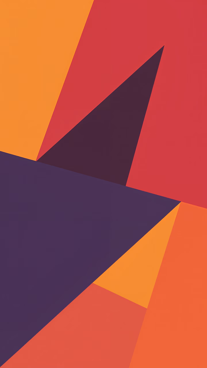 Bold geometric shapes in vibrant hues create a modern, energetic abstract design.