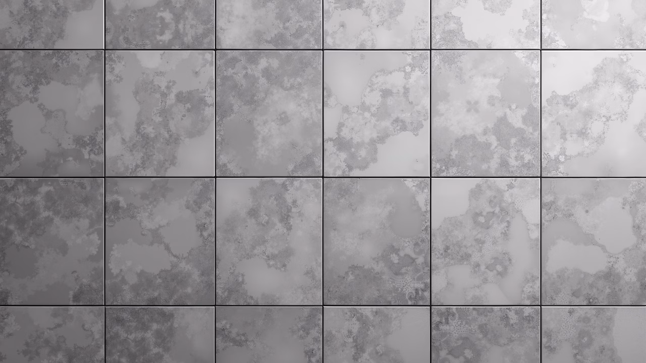 Monochrome grungy tiles in an abstract expressionist style.